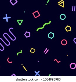 Simple memphis style design. Abstract seamless pattern