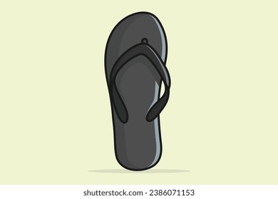 Simple Men Beach Footwear Slipper or Sandal vector illustration. Beauty fashion objects icon concept. Boys unique style slipper vector design with shadow.
