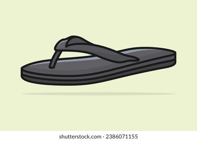 Simple Men Beach Footwear Slipper or Sandal vector illustration. Beauty fashion objects icon concept. Boys unique style slipper vector design with shadow.