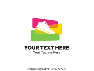 simple men shoes logo creative design in flat style with color . men shoes logo creative design for identity and business