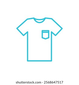Simple Men T-Shirt icon. Isolated on white background. Blue icon set.