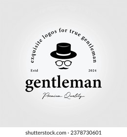 simple men vintage logo icon, retro fashion style illustration design vector