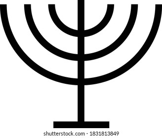 simple menorah, jewish simbol, vector illustration