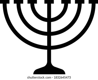 simple menorah, jewish simbol, vector illustration