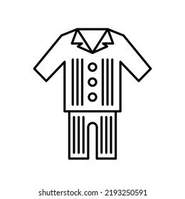 Einfache Herren-Schlafanzug für Schlaf-Vektorsymbol. EPS10. Umfassende Illustration auf Weiß. Nachtsichtzeichen. Für jeden Zweck... Einzelne Icon-Schlafanzüge. Für App, Web-Design, dev, ui, grafische, geschäftliche
