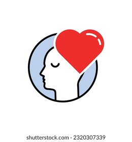 simple mental emotion like love feeling. concept of romantic sign for first date and emotional lover with passion. linear flat narcissism minimal logotype graphic design isolated on white background