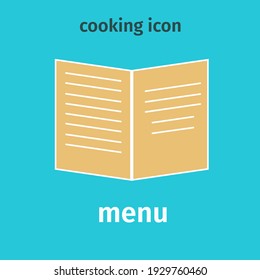 Simple menu colored icon. Vector. Icon with a book for a restaurant, cafe.