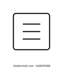 Simple menu line icon. Stroke pictogram. Vector illustration isolated on a white background. Premium quality symbol. Vector sign for mobile app and web sites.