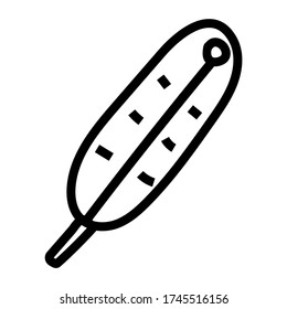 Simple mercury thermometer icon on a white background. stock illustration about medicine and health. Image for icon, design, banner.