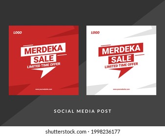 Simple Merdeka Sale. Indonesia Independence Day. Good Used For Banner And Social Media Post - EPS 10 Vector