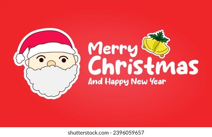 Simple Merry christmas background with cute santa claus illustration, perfect for office, company, school, social media, advertising, sales, printing and more