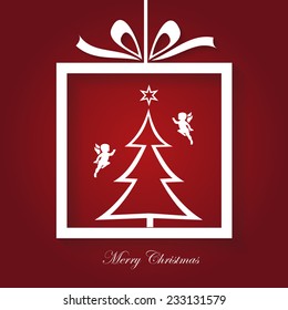 Simple Merry Christmas Card, modern, vector, illustration