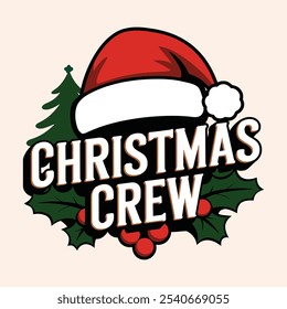 A simple Merry Christmas Crew typography design.