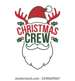 A simple Merry Christmas Crew typography design.
