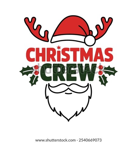 A simple Merry Christmas Crew typography design.
