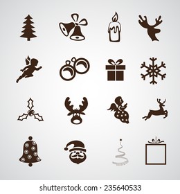 Simple Merry Christmas icon. Vector, illustration. Design