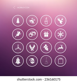 Simple Merry Christmas mobile icon. Vector, illustration. Design