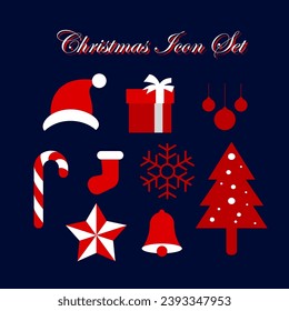 Simple Merry Christmas or Natal Icon Set. High Quality Vector Icon