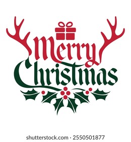 A Simple Merry Christmas Typhigraphy Design.