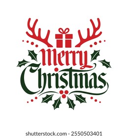 A Simple Merry Christmas Typhigraphy Design.