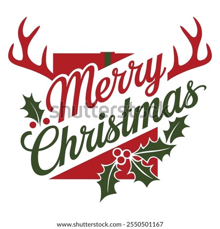 A Simple Merry Christmas Typhigraphy Design.