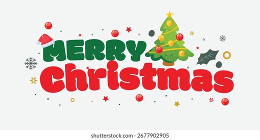 A simple Merry Christmas typography creative design.