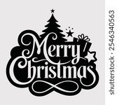 Simple Merry Christmas typography design 