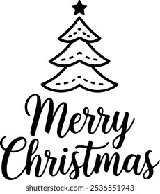 A simple merry christmas typography design