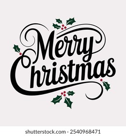 Diseño de tipografía de Navidades alegres simples 