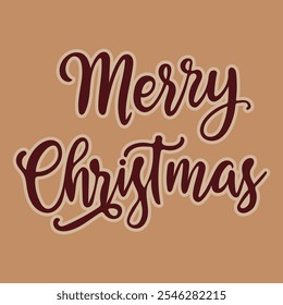 Simple Merry Christmas typography design.