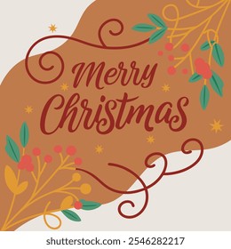 Simple Merry Christmas typography design.