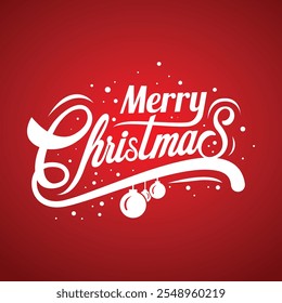 simples design de tipografia de Feliz Natal, ilustração vetorial