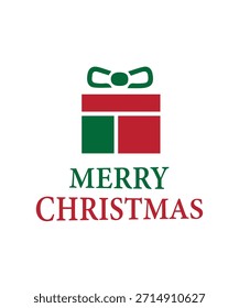 A simple Merry Christmas typography design vector, Merry christmas lettering red and green decoration logo, Christmas and new year logo vector
