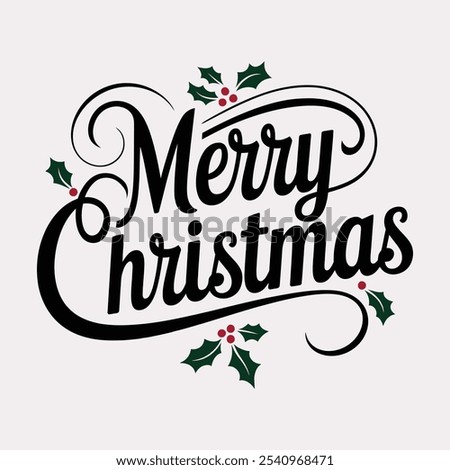 Simple Merry Christmas Typography Design 