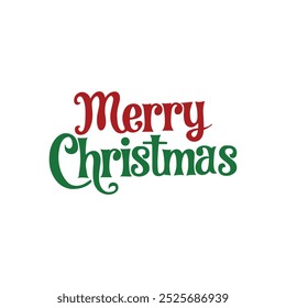 Un diseño simple del Vector de la tipografía de las Navidades felices con el fondo blanco