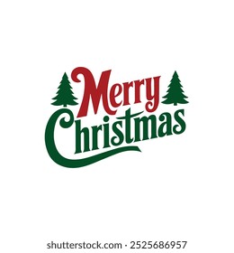 A simple Merry Christmas typography  vector design with white background