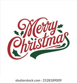 A Simple Merry Christmas typography vector design.