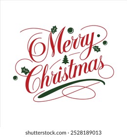 A Simple Merry Christmas typography vector design.