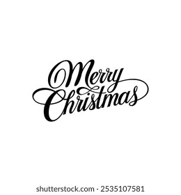 A simple Merry Christmas typography vector design with Christmas elements