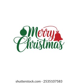 Un diseño de Vector de tipografía de Navidades alegres simple con Elementos de Navidades