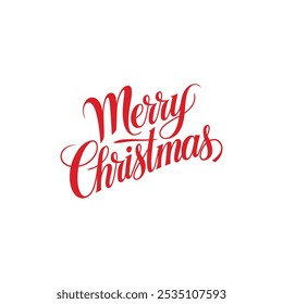 A simple Merry Christmas typography vector design with Christmas elements