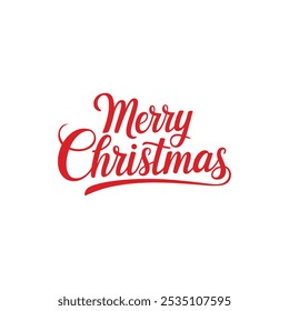 A simple Merry Christmas typography vector design with Christmas elements