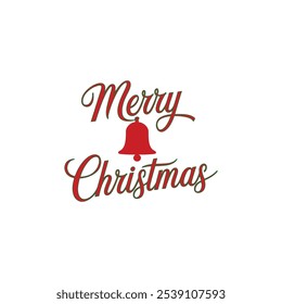 Um simples design de vetor de tipografia de Feliz Natal e ornamentos de Natal