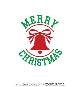 A simple Merry Christmas typography vector design and Christmas ornaments