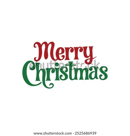 A simple Merry Christmas typography  vector design with white background