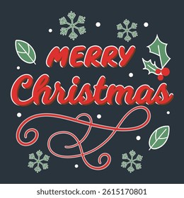 A simple merry-Christmas typography T-shirt design
