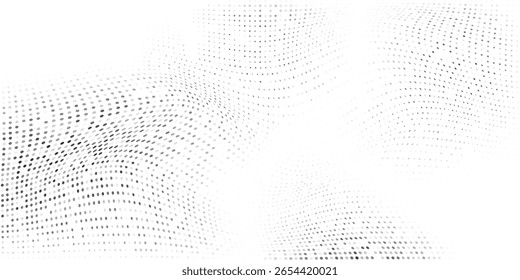 Textura de gradiente de meio-tom pontilhado de malha simples. Vetor abstrato de design de polca de fuga