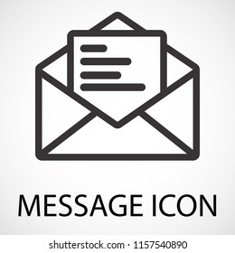 Simple message envelope line art icon, vector, illustration, eps file