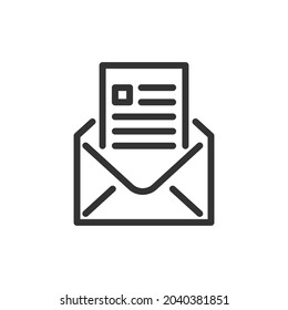 Simple message line icon. Premium symbol in stroke style. Design of message icon. Vector illustration.