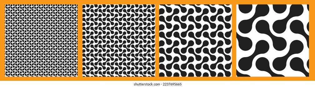 Simple metaballs pattern in various size nanotechnology abstract background for business, digital, network, social media. Vector illustration.